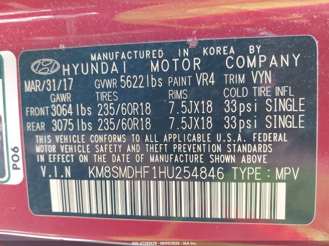 Hyundai gdi lambda ii 2017 KM8SMDHF1HU254846 Image 9
