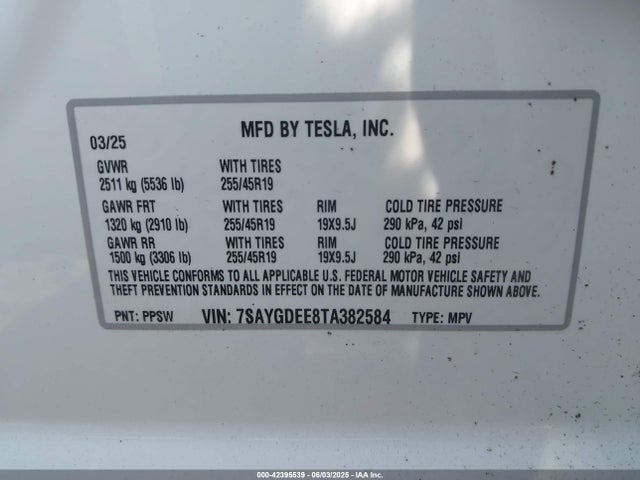 2026 TESLA MODEL Y 7SAYGDEE8TA382584 Photo 8