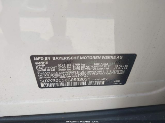 2016 BMW X5 5UXKR0C56G0S93031 Photo 8