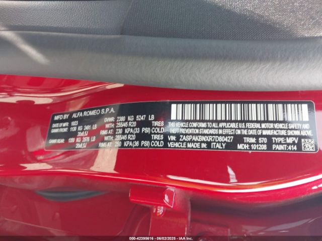 2024 ALFA ROMEO STELVIO ZASPAKBNXR7D80427 Photo 8