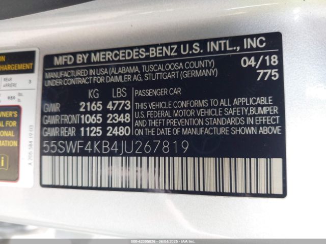 55SWF4KB4JU267819 Mercedes-Benz C 300 4matic