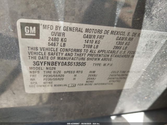 2010 CADILLAC SRX 3GYFNBEY0AS613505 Photo 8