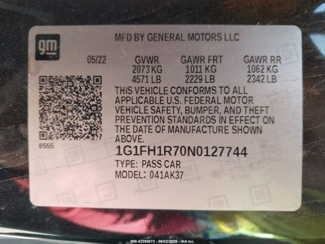 2022 CHEVROLET CAMARO 1G1FH1R70N0127744 Photo 8