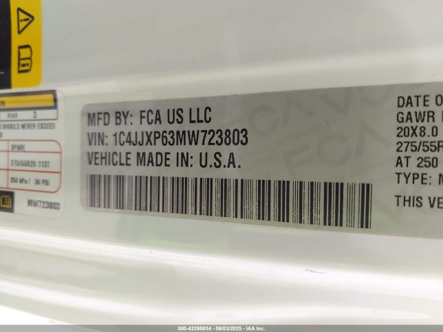 Jeep Wrangler 2021 1C4JJXP63MW723803 Image 9