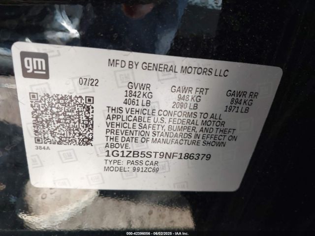 2022 CHEVROLET MALIBU 1G1ZB5ST9NF186379 Photo 8
