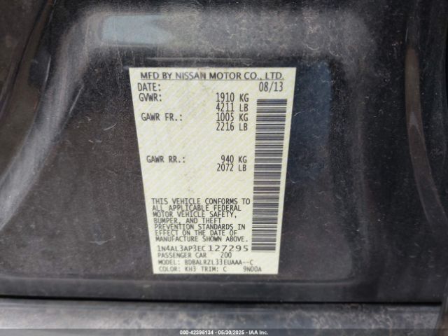 1N4AL3AP3EC127295 Nissan Altima 2.5 S
