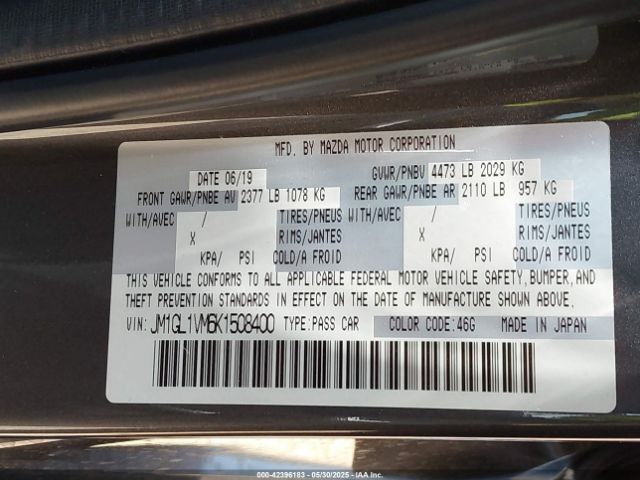 JM1GL1VM6K1508400 Mazda Mazda6 Touring