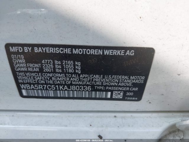 2019 BMW 330I WBA5R7C51KAJ80336 Photo 8