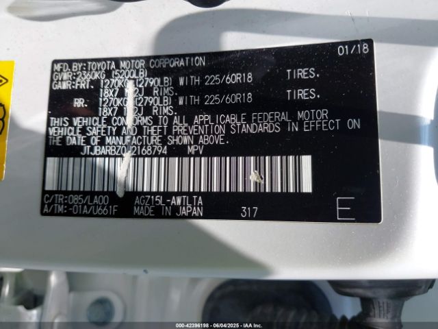 JTJBARBZ0J2168794 Lexus NX 300