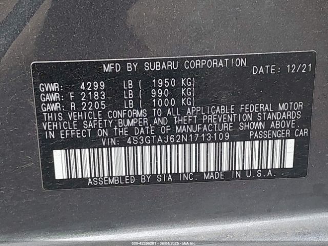 4S3GTAJ62N1713109 Subaru Impreza Sport