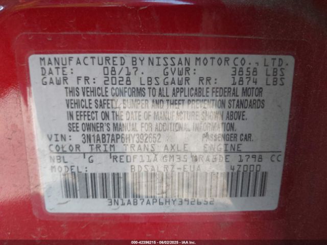 3N1AB7AP6HY392652 Nissan SENTRA SR