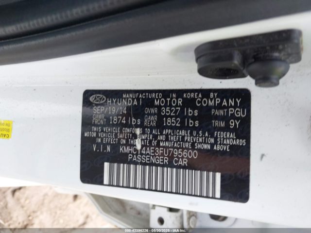 KMHCT4AE3FU795600 Hyundai ACCENT GLS