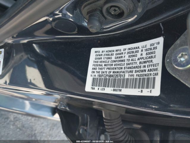 2019 HONDA CIVIC 19XFC2F68KE207013 Photo 8