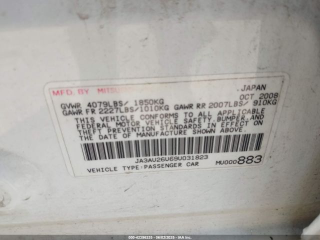 2009 MITSUBISHI LANCER JA3AU26U69U031823 Photo 8