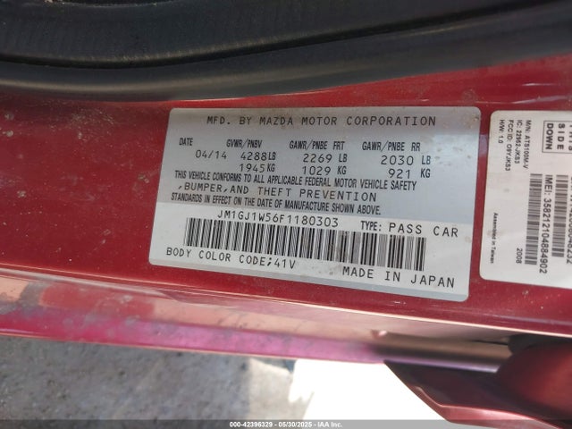 JM1GJ1W56F1180303 Mazda 2015