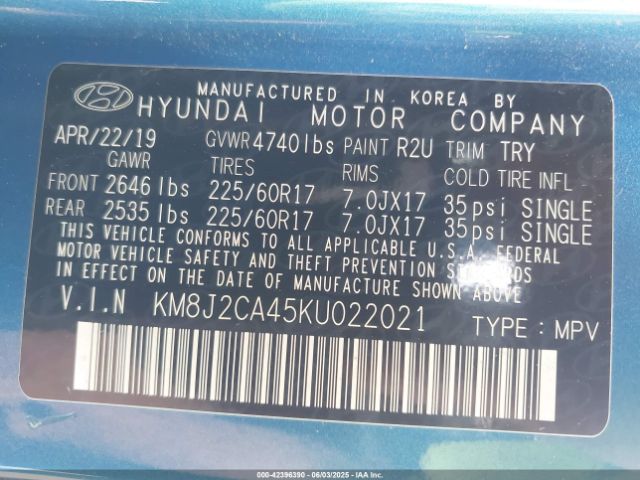 2019 HYUNDAI TUCSON KM8J2CA45KU022021 Photo 8