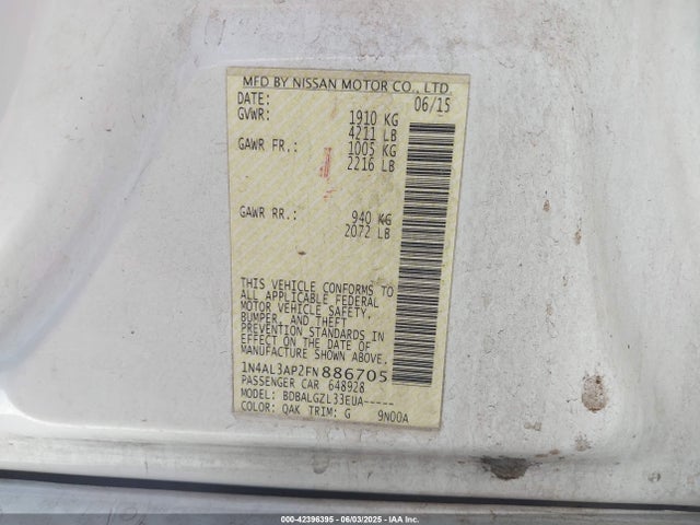 1N4AL3AP2FN886705 Nissan 2015