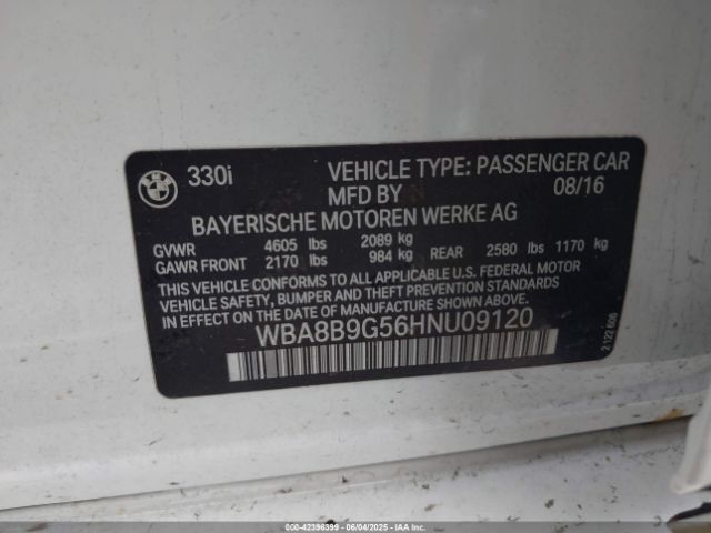 2017 BMW 330I WBA8B9G56HNU09120 Photo 8