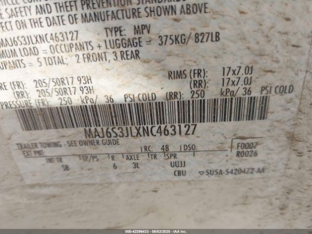 2022 FORD ECOSPORT MAJ6S3JLXNC463127 Photo 8