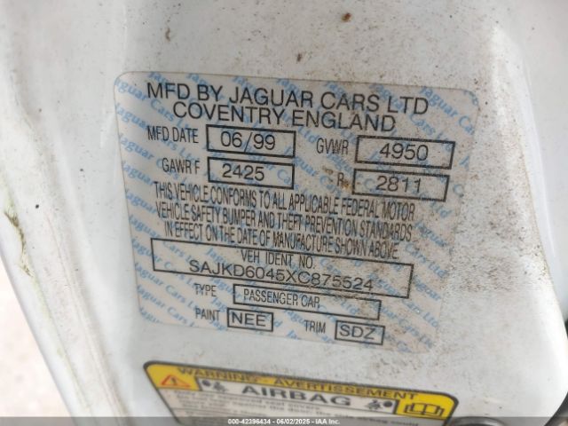 1999 JAGUAR XJ8 SAJKD6045XC875524 Photo 8