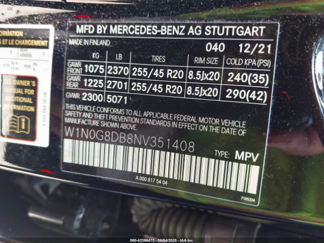 2022 MERCEDES-BENZ GLC 300 W1N0G8DB8NV351408 Photo 8