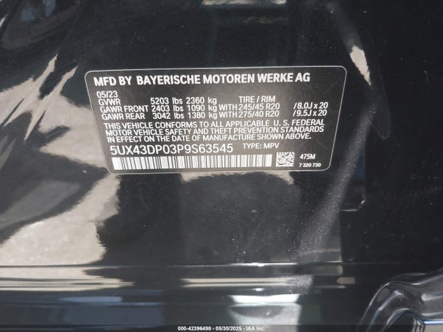 BMW 2023 2023 5UX43DP03P9S63545 Image 9