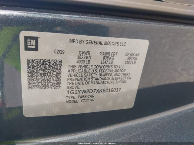 2019 CHEVROLET CORVETTE 1G1YW2D7XK5116017 Photo 8