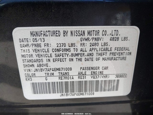 JN1BV7AP4EM671009 Infiniti 2014