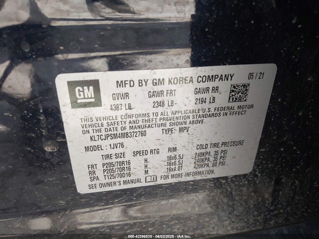 KL7CJPSM4MB372760 Chevrolet le2