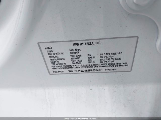 2023 TESLA MODEL Y 7SAYGDEE3PA055497 Photo 8