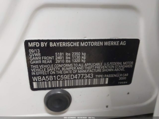 2014 BMW 535I WBA5B1C59ED477343 Photo 8
