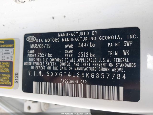2019 KIA OPTIMA 5XXGT4L36KG357784 Photo 8