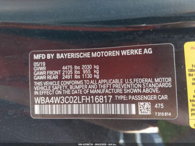 2020 BMW 430I WBA4W3C02LFH16817 Photo 8