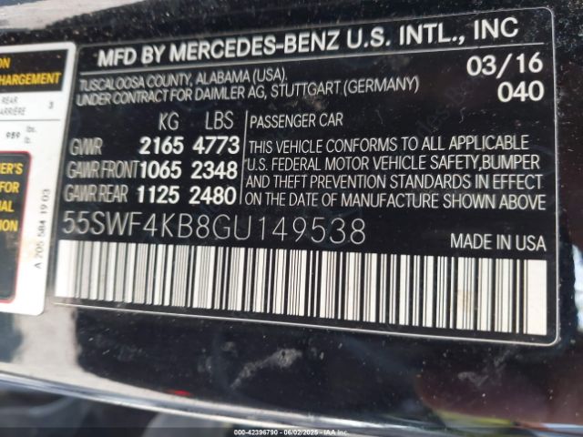 2016 MERCEDES-BENZ C 300 55SWF4KB8GU149538 Photo 8