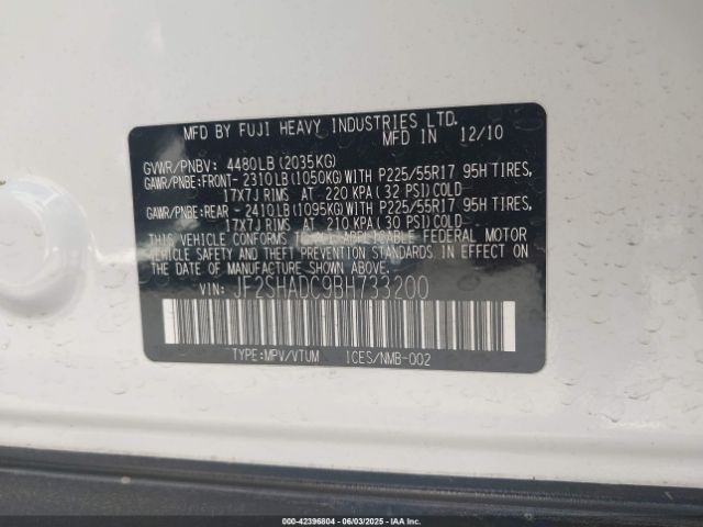 2011 SUBARU FORESTER JF2SHADC9BH733200 Photo 8