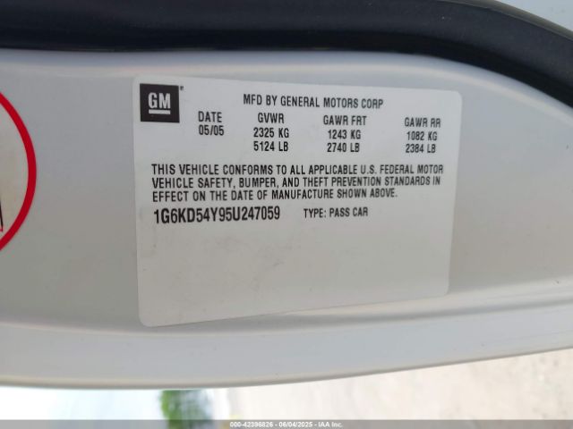 2005 CADILLAC DEVILLE 1G6KD54Y95U247059 Photo 8