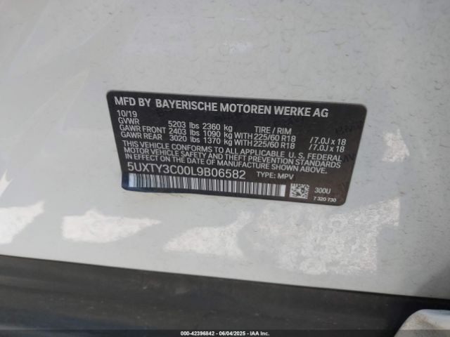 2020 BMW X3 5UXTY3C00L9B06582 Photo 8
