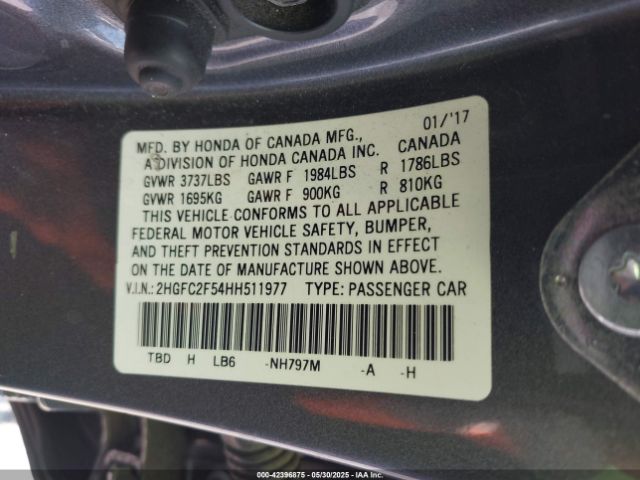 2HGFC2F54HH511977 Honda k20c2