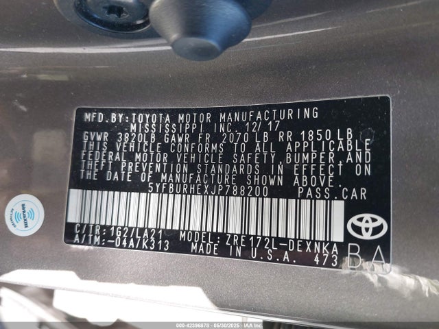 Toyota Corolla Xle 2018 5YFBURHEXJP788200 Image 9