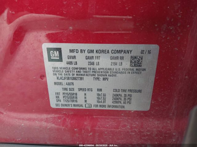 KL4CJFSB1GB627391 Buick Encore Convenience