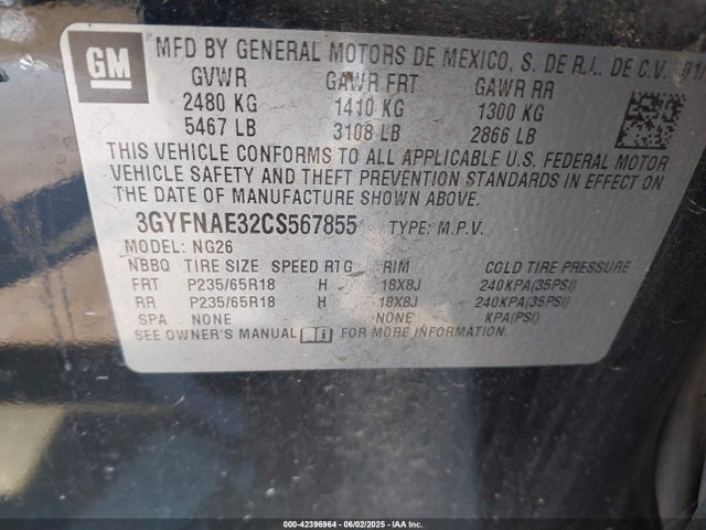 2012 CADILLAC SRX 3GYFNAE32CS567855 Photo 8