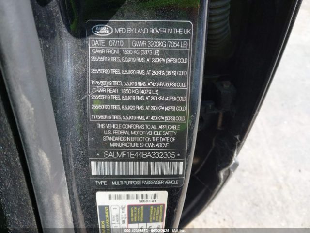 2011 LAND ROVER RANGE ROVER SALMF1E44BA332305 Photo 8