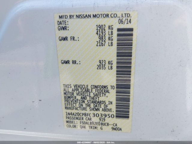 2015 NISSAN LEAF 1N4AZ0CP8FC303950 Photo 8