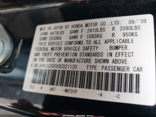 2009 ACURA TSX JH4CU266X9C021120 Photo 8
