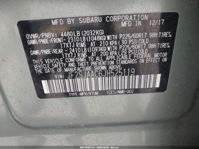 2018 SUBARU FORESTER JF2SJAAC6JH525119 Photo 8