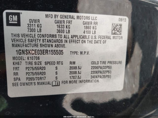 1GNSKCE03ER155505 Chevrolet Tahoe Ltz