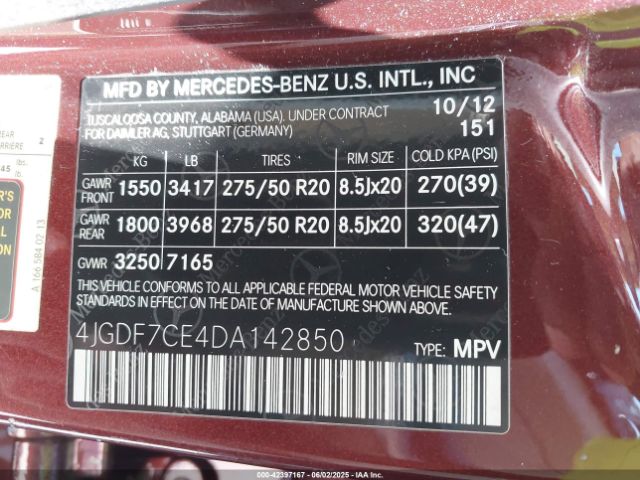 2013 MERCEDES-BENZ GL 450 4JGDF7CE4DA142850 Photo 8