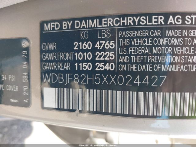 1999 MERCEDES-BENZ E 320 WDBJF82H5XX024427 Photo 8