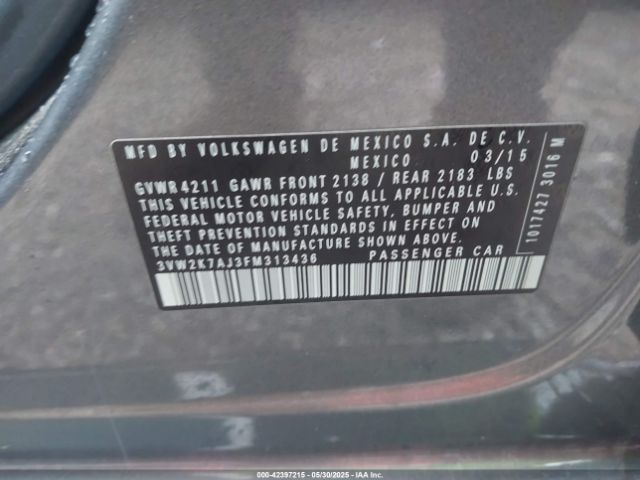 3VW2K7AJ3FM313436 Volkswagen Jetta 2.0l S