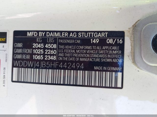 WDDWJ4JB5HF442494 Mercedes-Benz m274